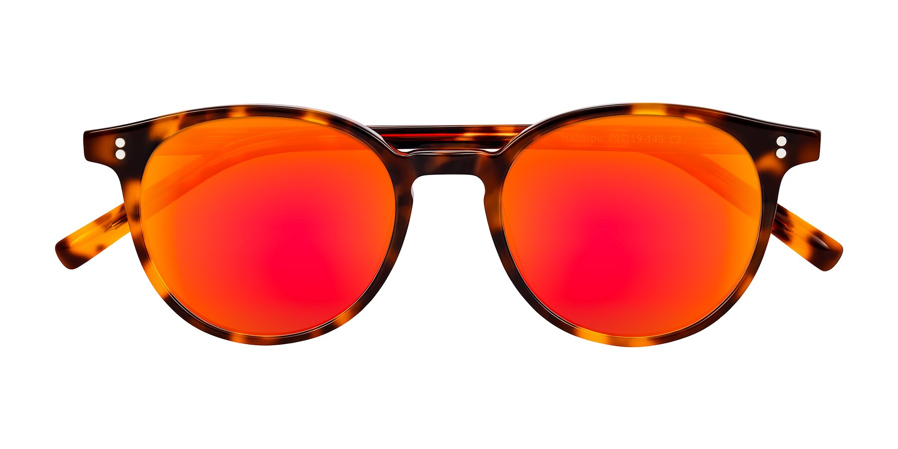 Folded Front of Haharou in Tortoise with Red Gold Mirrored Lenses