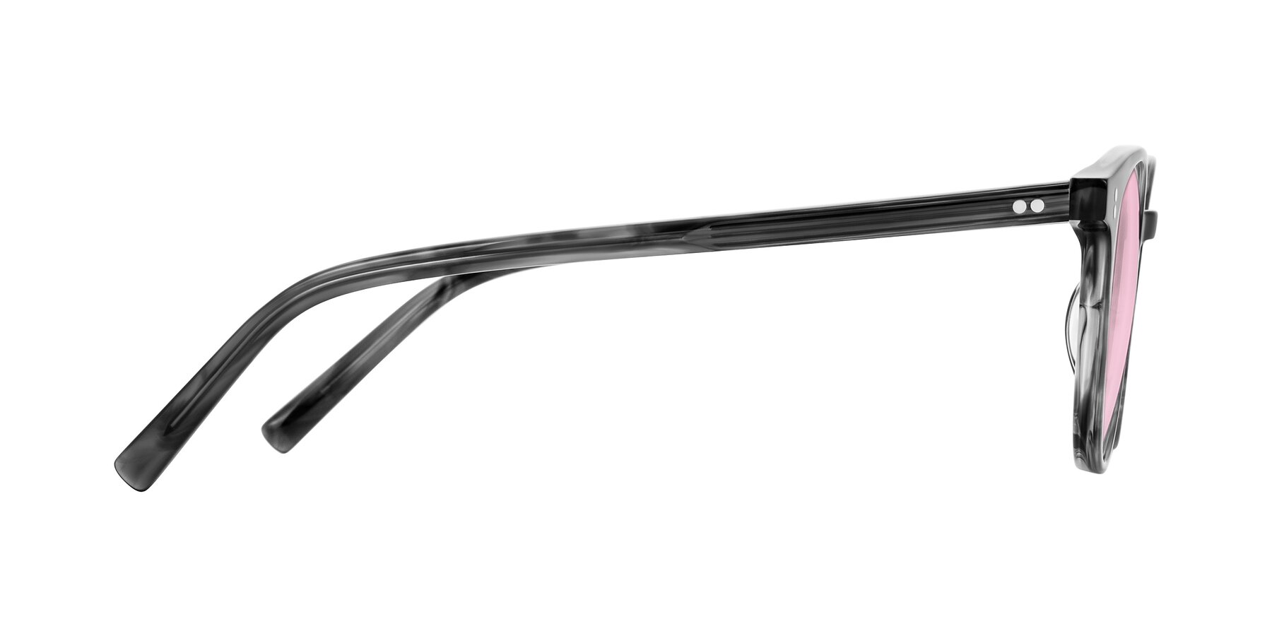Side of Haharou in Smoke with Light Pink Tinted Lenses