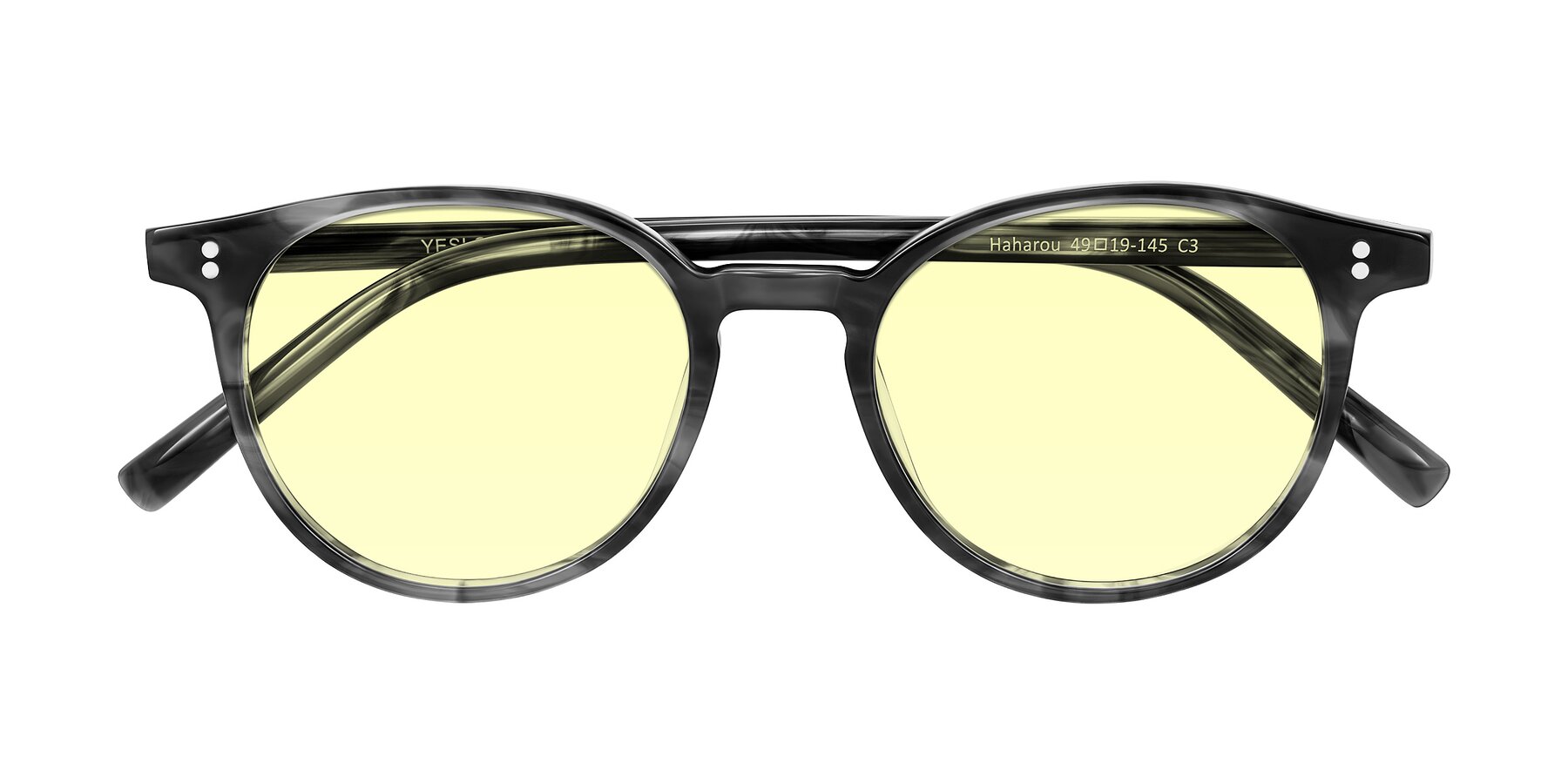 Folded Front of Haharou in Smoke with Light Yellow Tinted Lenses