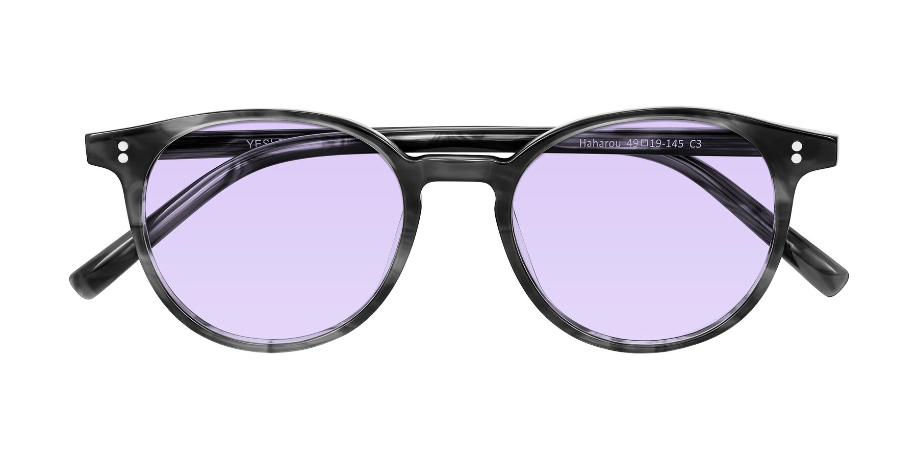 Folded Front of Haharou in Smoke with Light Purple Tinted Lenses