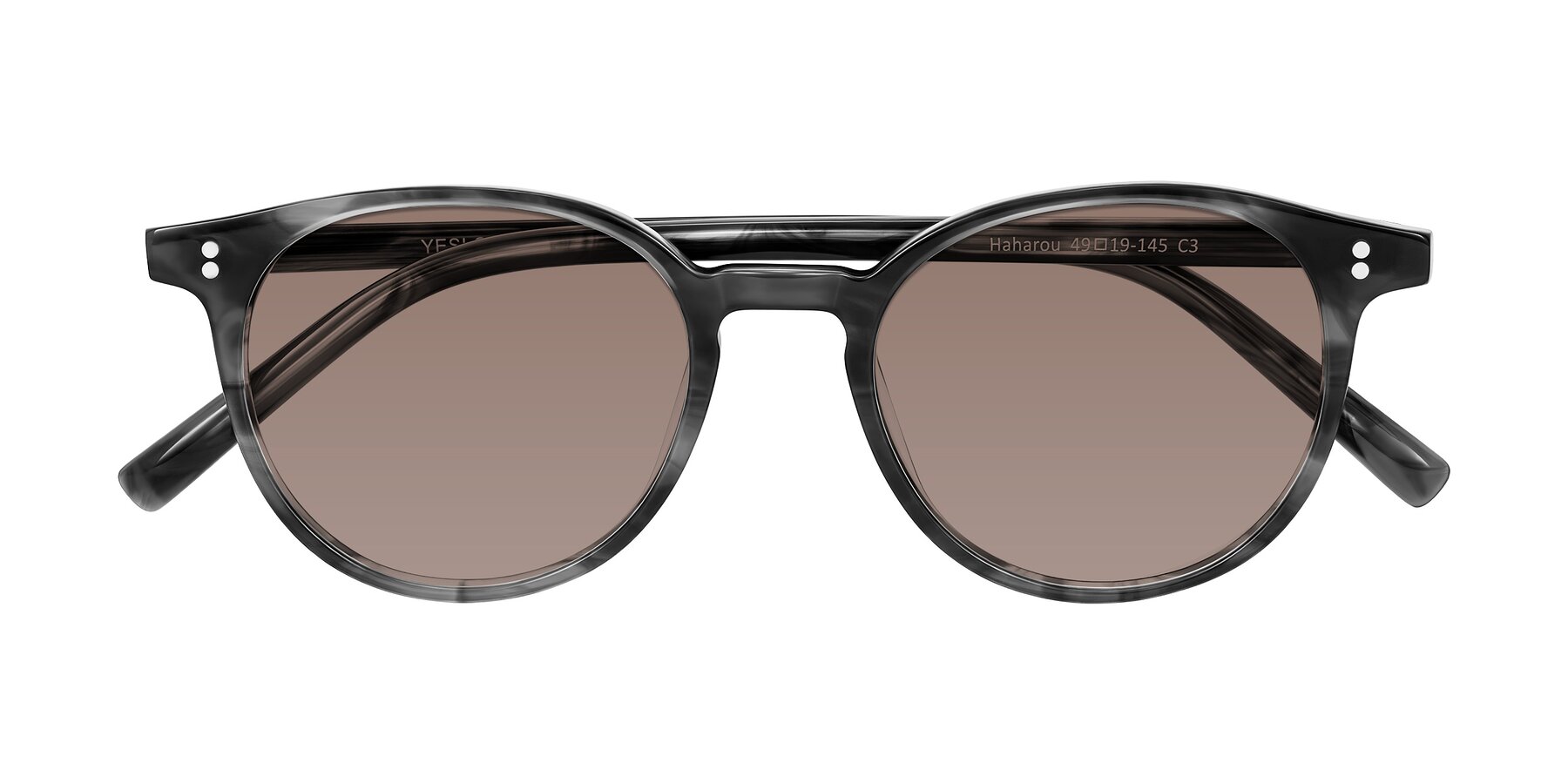 Folded Front of Haharou in Smoke with Medium Brown Tinted Lenses