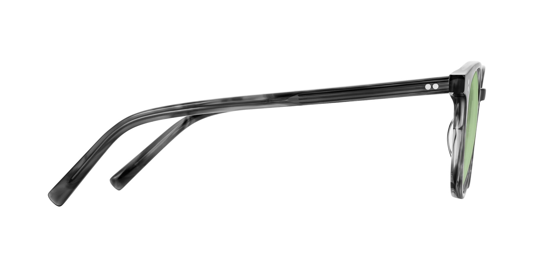Side of Haharou in Smoke with Medium Green Tinted Lenses