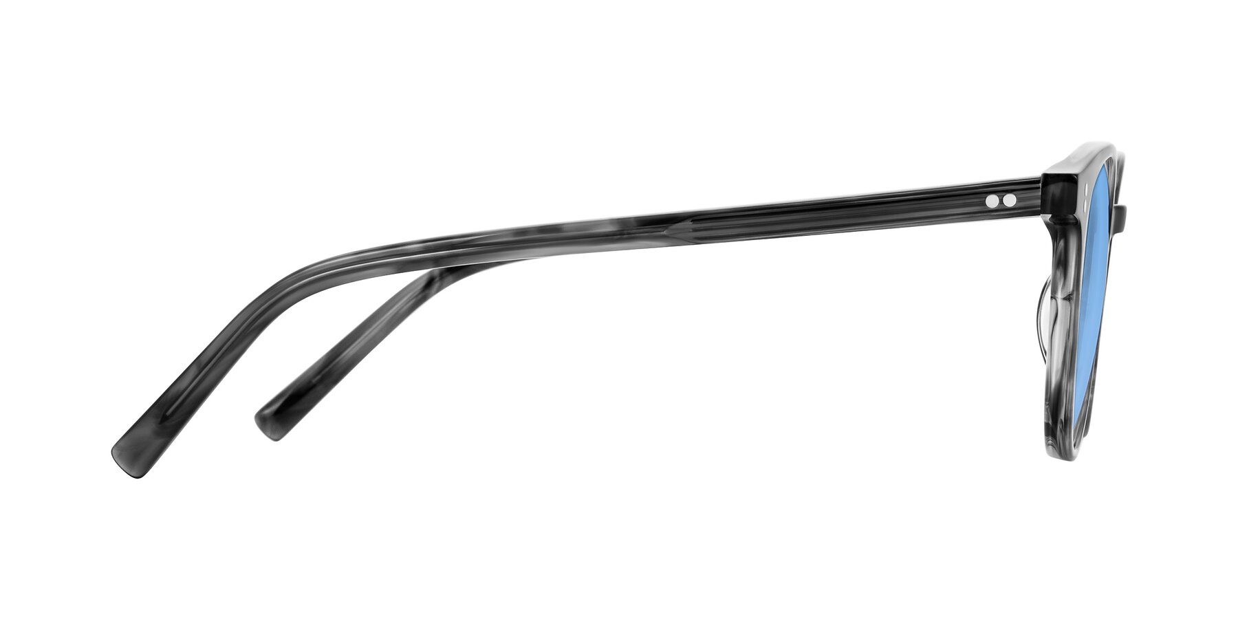 Side of Haharou in Smoke with Medium Blue Tinted Lenses