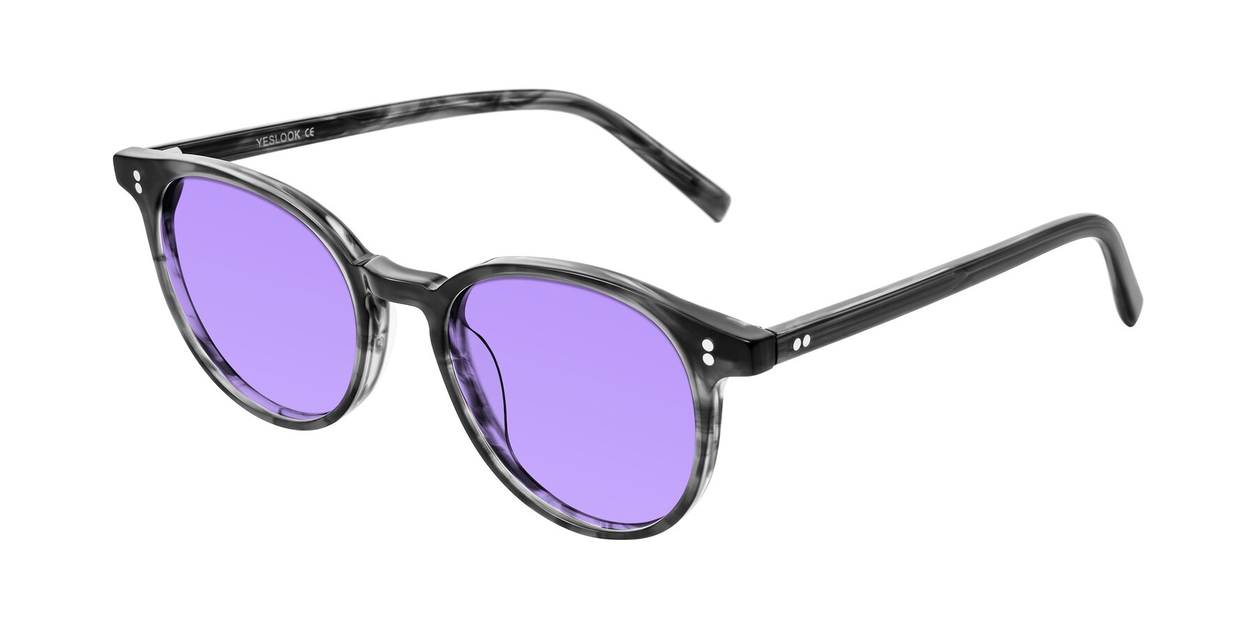 Angle of Haharou in Smoke with Medium Purple Tinted Lenses