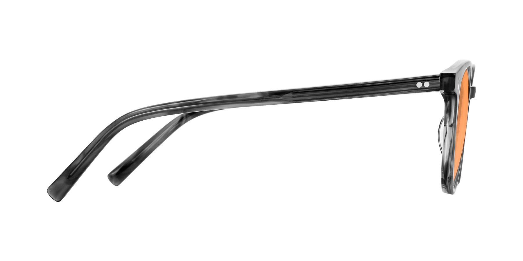 Side of Haharou in Smoke with Medium Orange Tinted Lenses