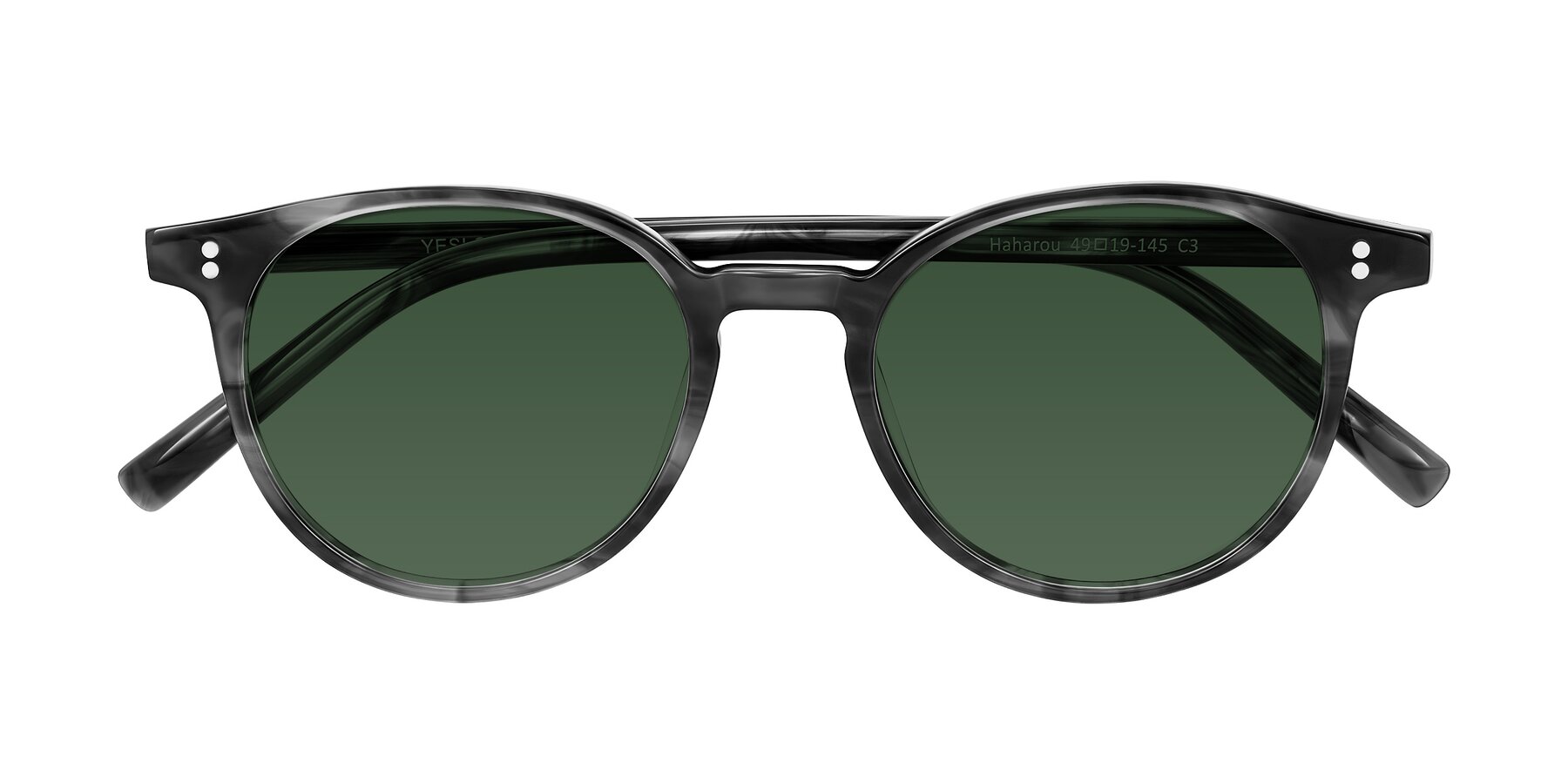 Folded Front of Haharou in Smoke with Green Tinted Lenses
