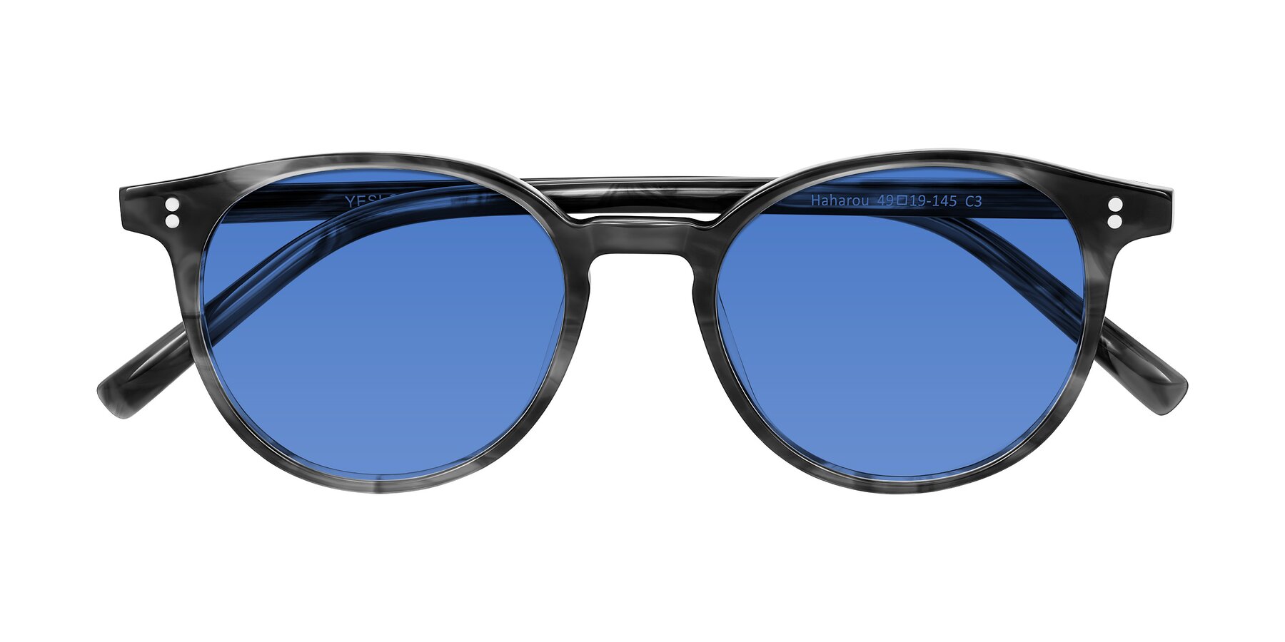 Folded Front of Haharou in Smoke with Blue Tinted Lenses