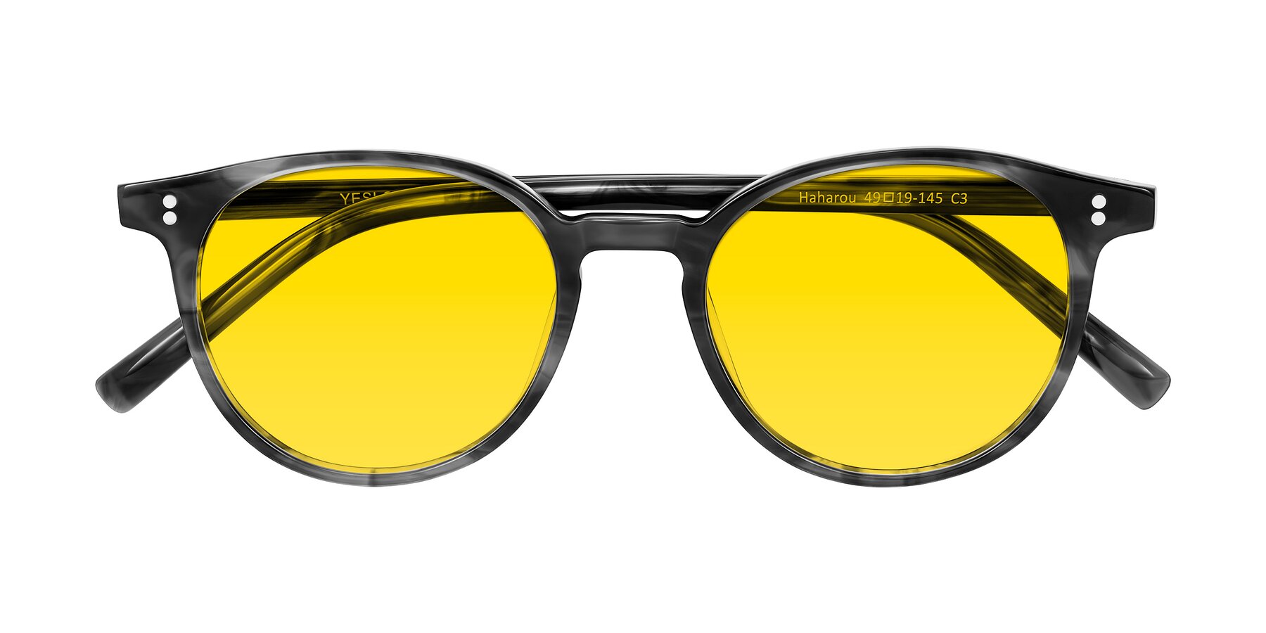 Folded Front of Haharou in Smoke with Yellow Tinted Lenses