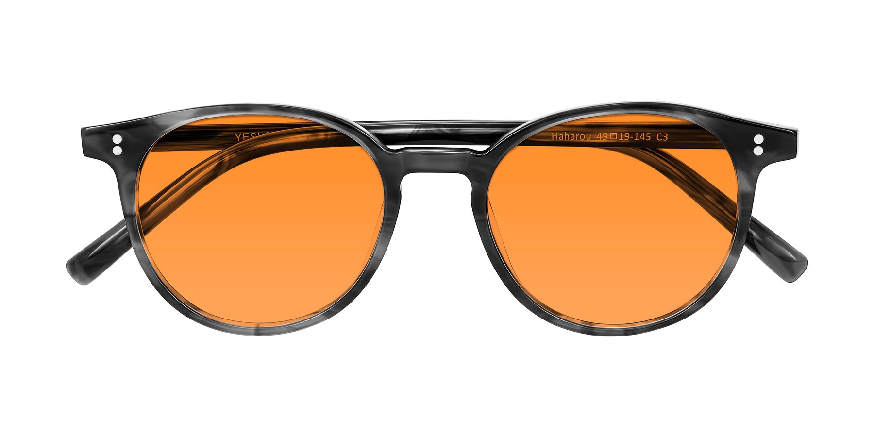 Folded Front of Haharou in Smoke with Orange Tinted Lenses