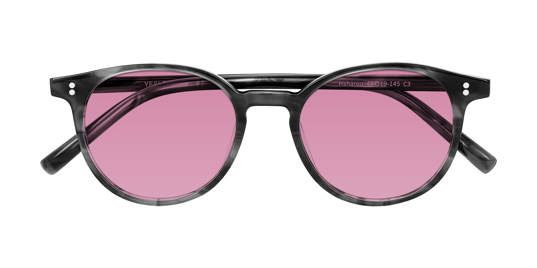 Folded Front of Haharou in Smoke with Medium Wine Tinted Lenses