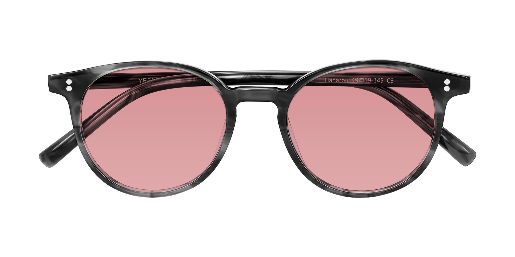 Folded Front of Haharou in Smoke with Medium Garnet Tinted Lenses