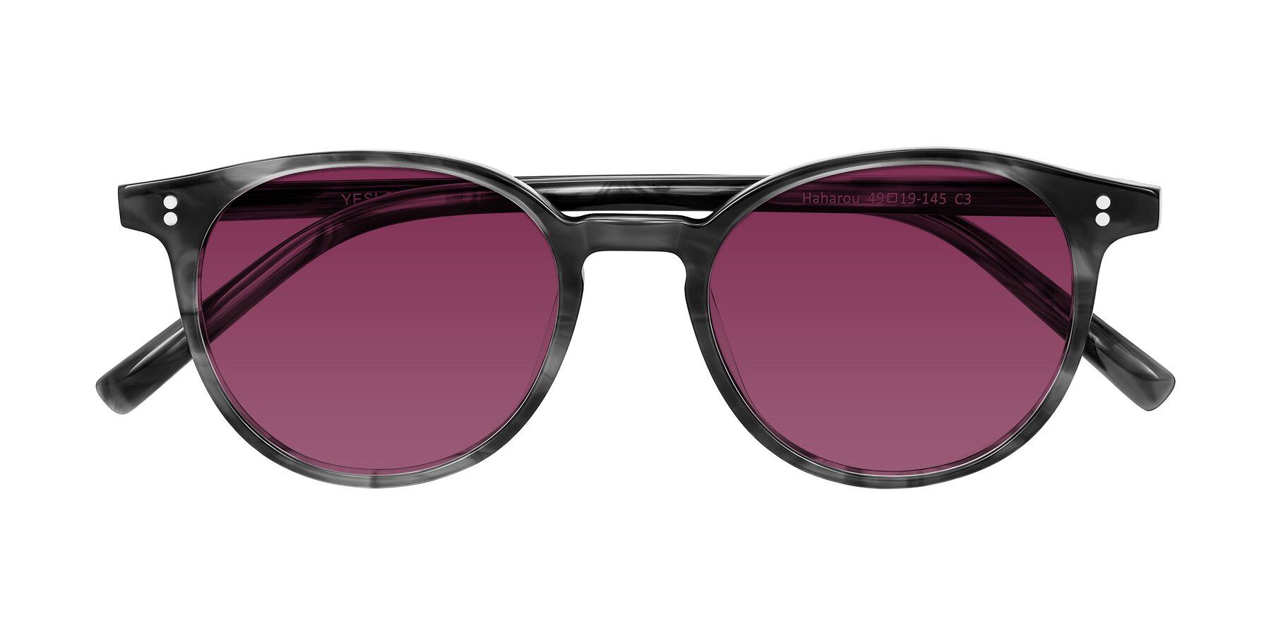 Folded Front of Haharou in Smoke with Wine Tinted Lenses