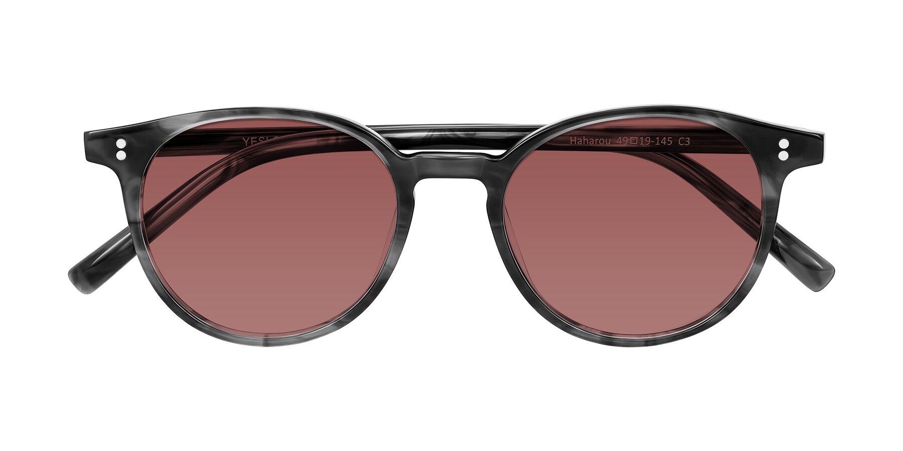 Folded Front of Haharou in Smoke with Garnet Tinted Lenses