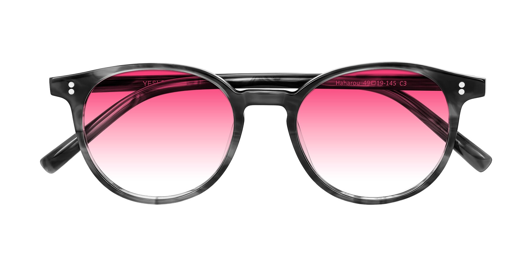 Folded Front of Haharou in Smoke with Pink Gradient Lenses