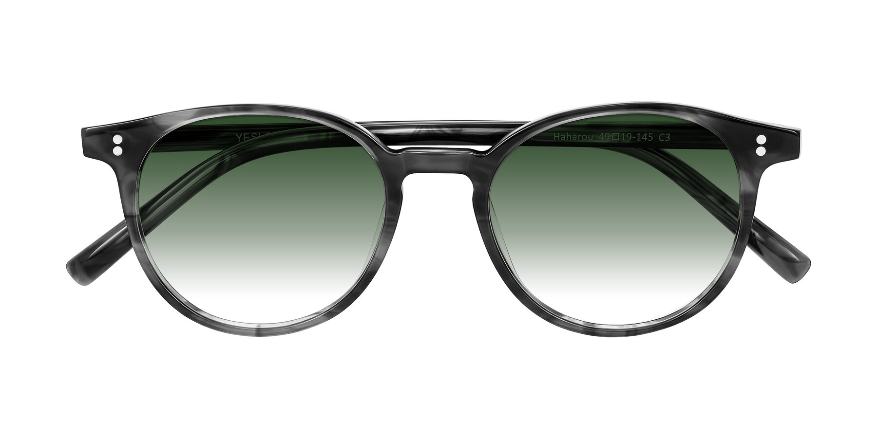 Folded Front of Haharou in Smoke with Green Gradient Lenses