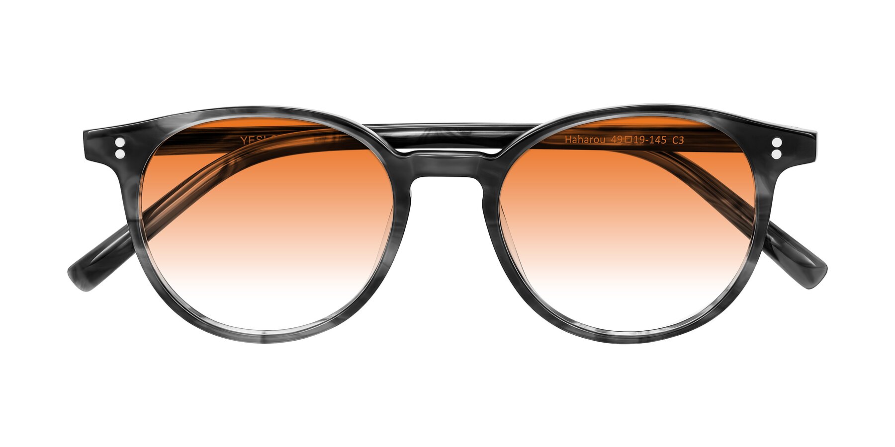 Folded Front of Haharou in Smoke with Orange Gradient Lenses