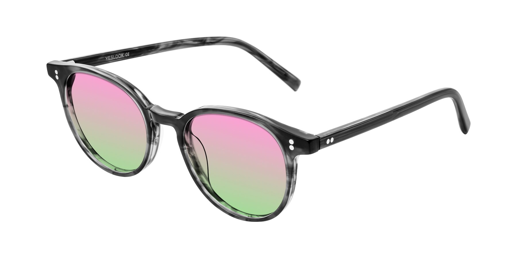 Angle of Haharou in Smoke with Pink / Green Gradient Lenses