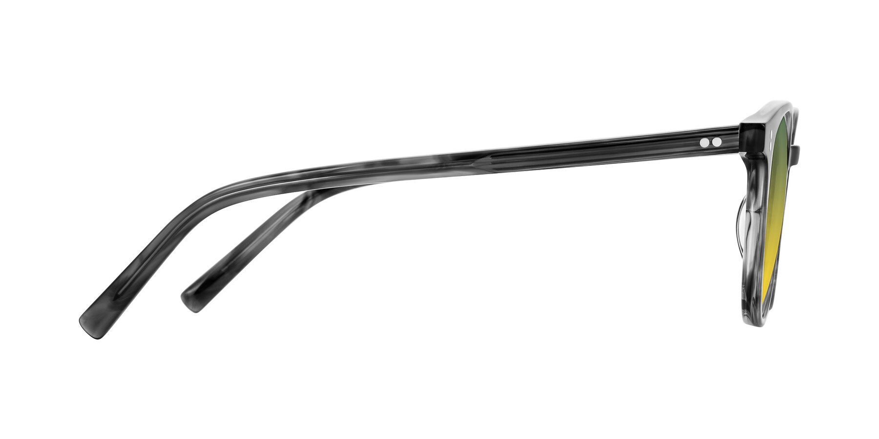 Side of Haharou in Smoke with Green / Yellow Gradient Lenses