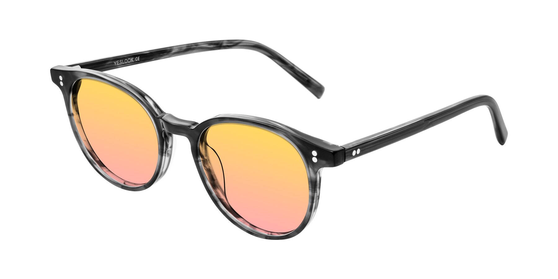 Angle of Haharou in Smoke with Yellow / Pink Gradient Lenses