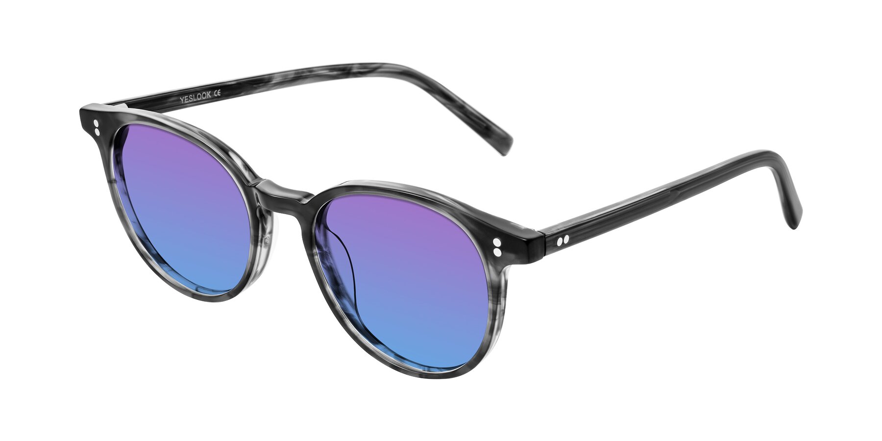 Angle of Haharou in Smoke with Purple / Blue Gradient Lenses