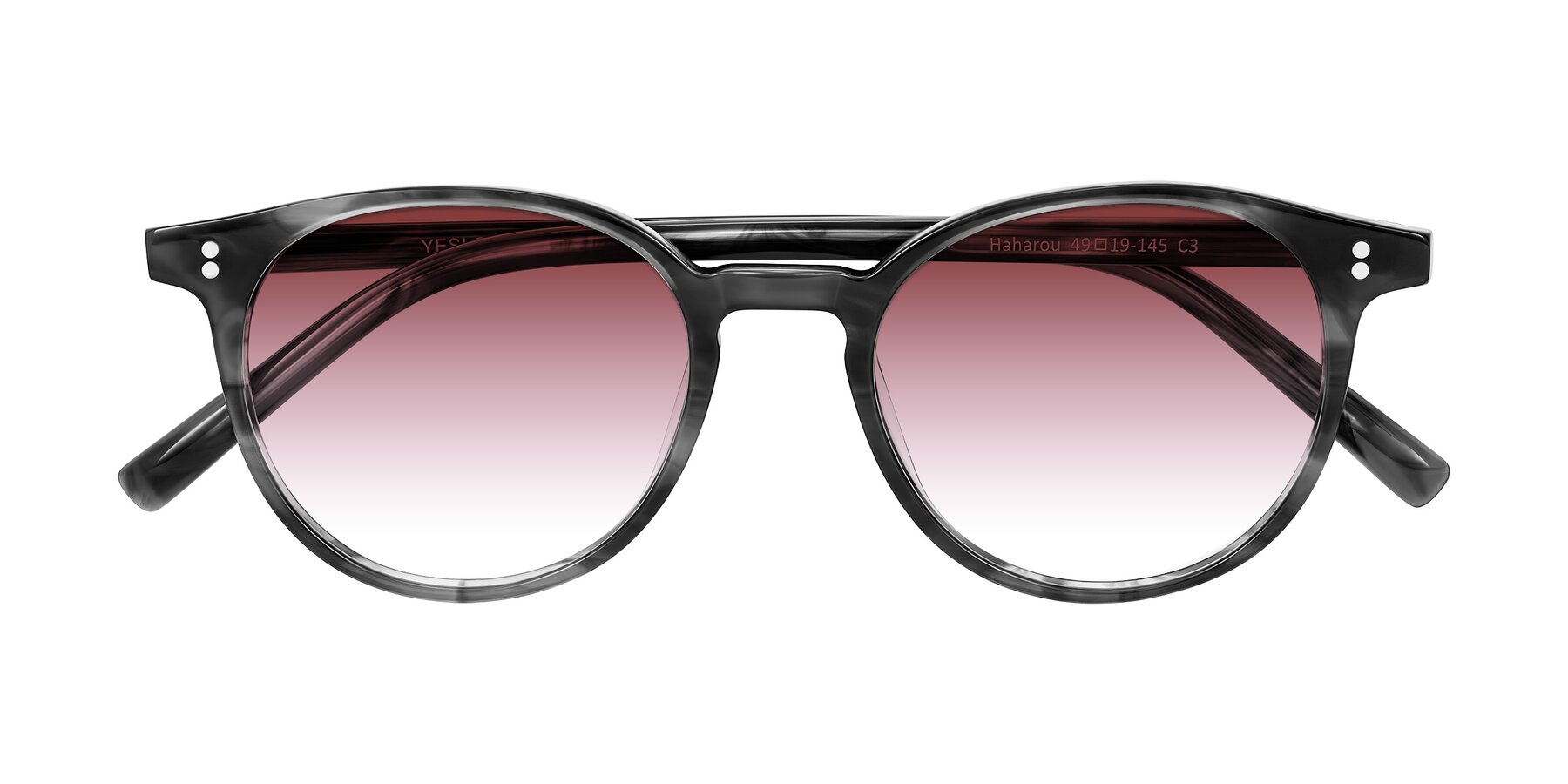 Folded Front of Haharou in Smoke with Garnet Gradient Lenses