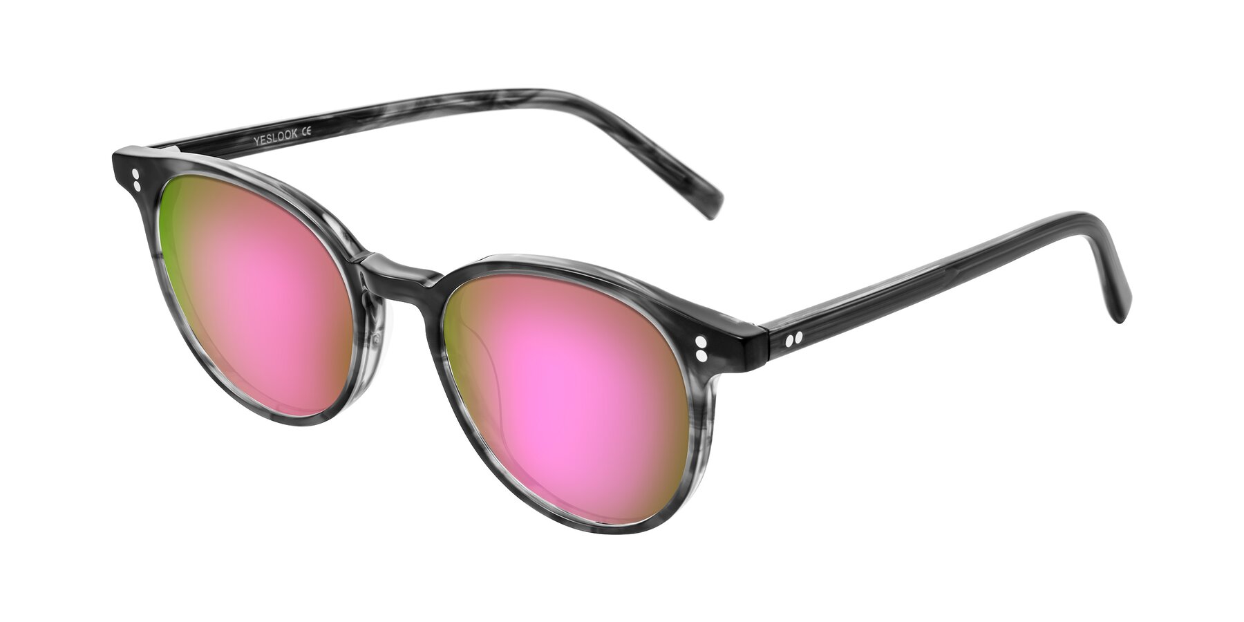 Angle of Haharou in Smoke with Pink Mirrored Lenses