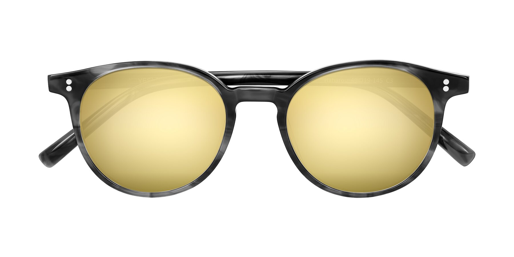Folded Front of Haharou in Smoke with Gold Mirrored Lenses