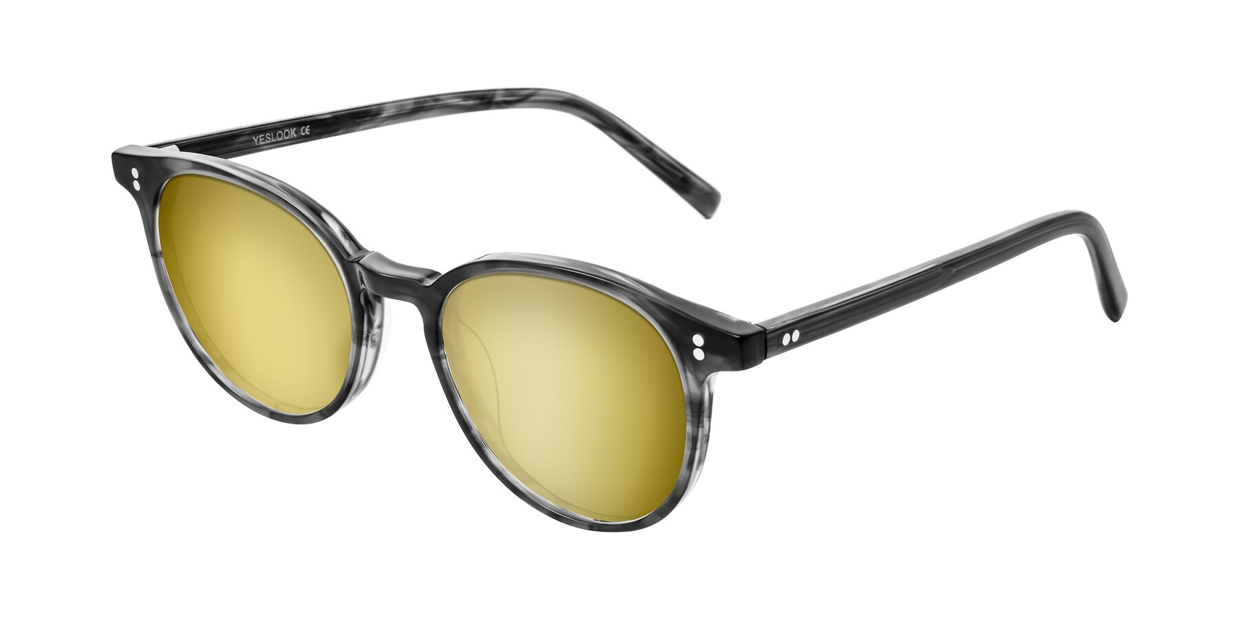 Angle of Haharou in Smoke with Gold Mirrored Lenses