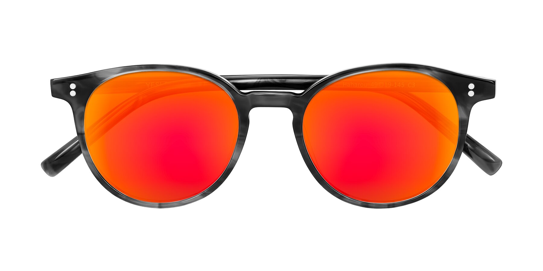 Folded Front of Haharou in Smoke with Red Gold Mirrored Lenses