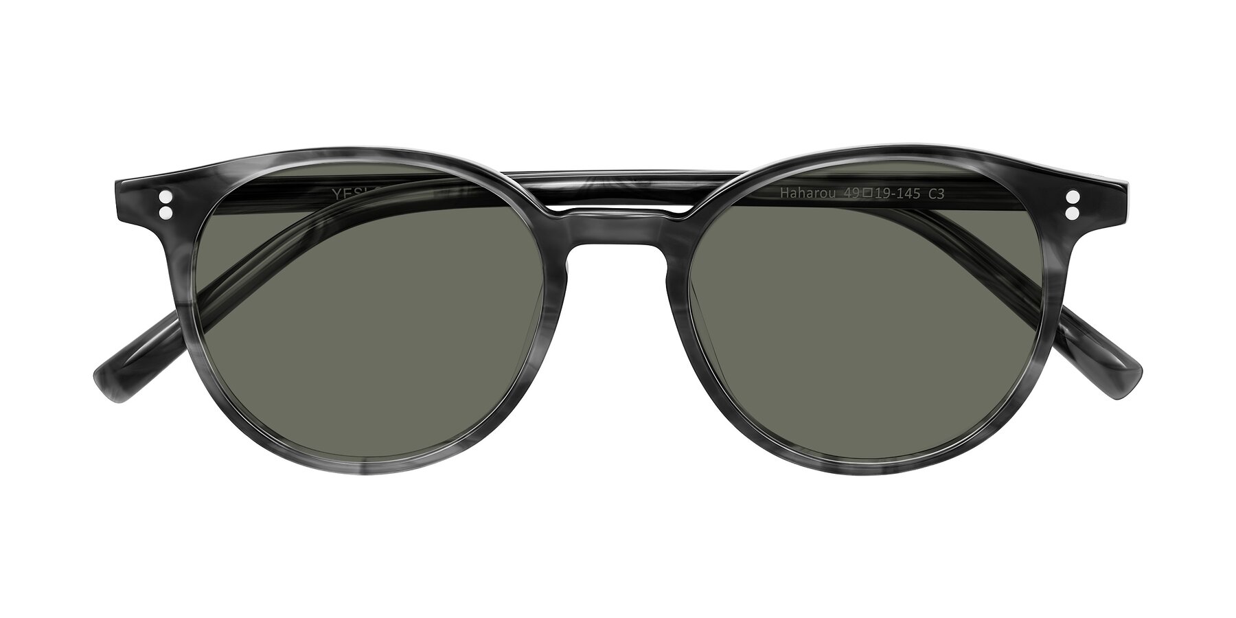 Folded Front of Haharou in Smoke with Gray Polarized Lenses