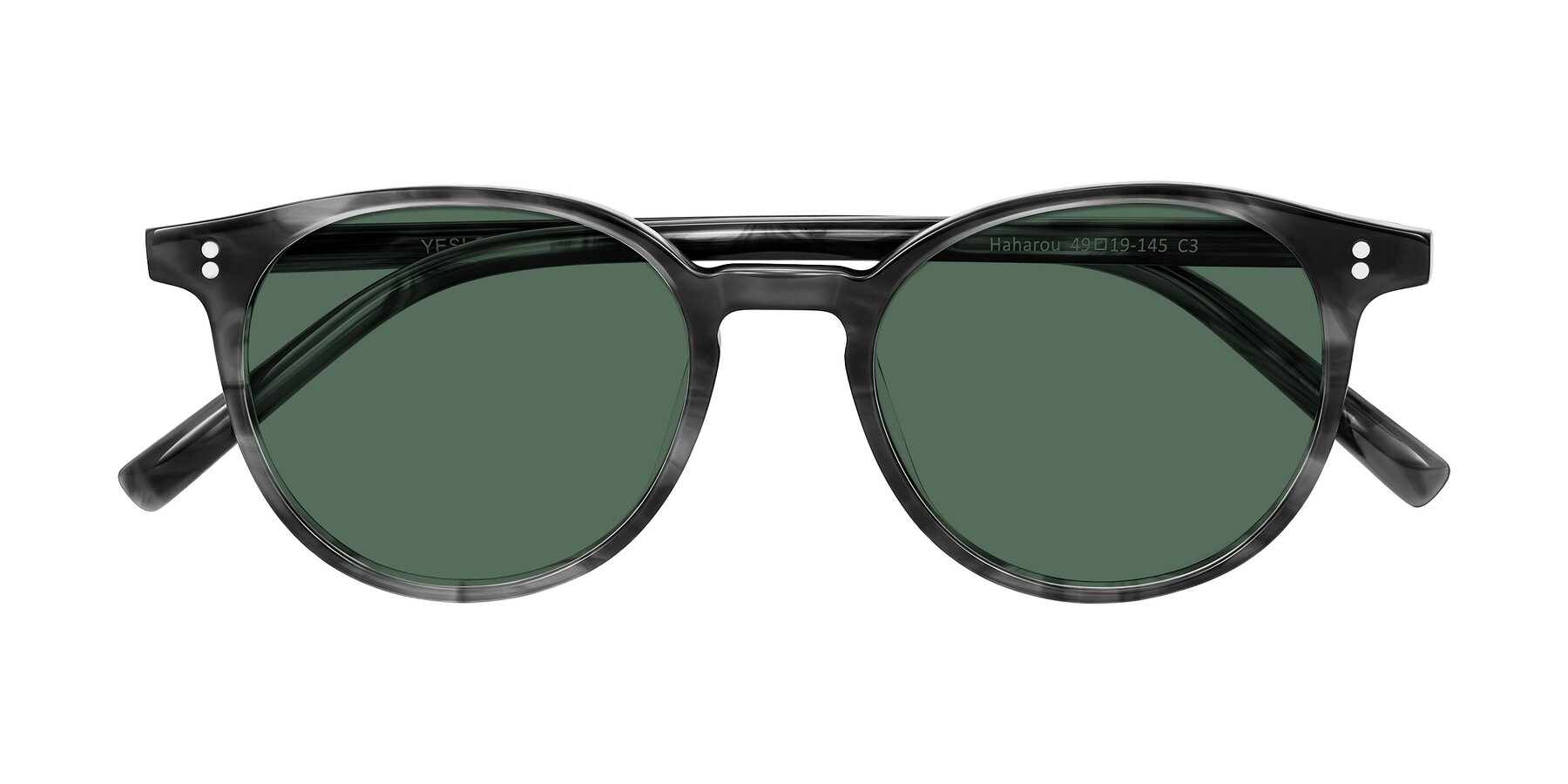 Folded Front of Haharou in Smoke with Green Polarized Lenses