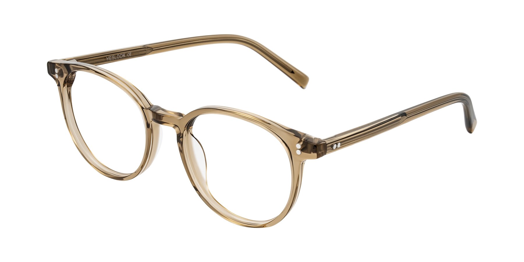 Angle of Haharou in Light Brown with Clear Eyeglass Lenses