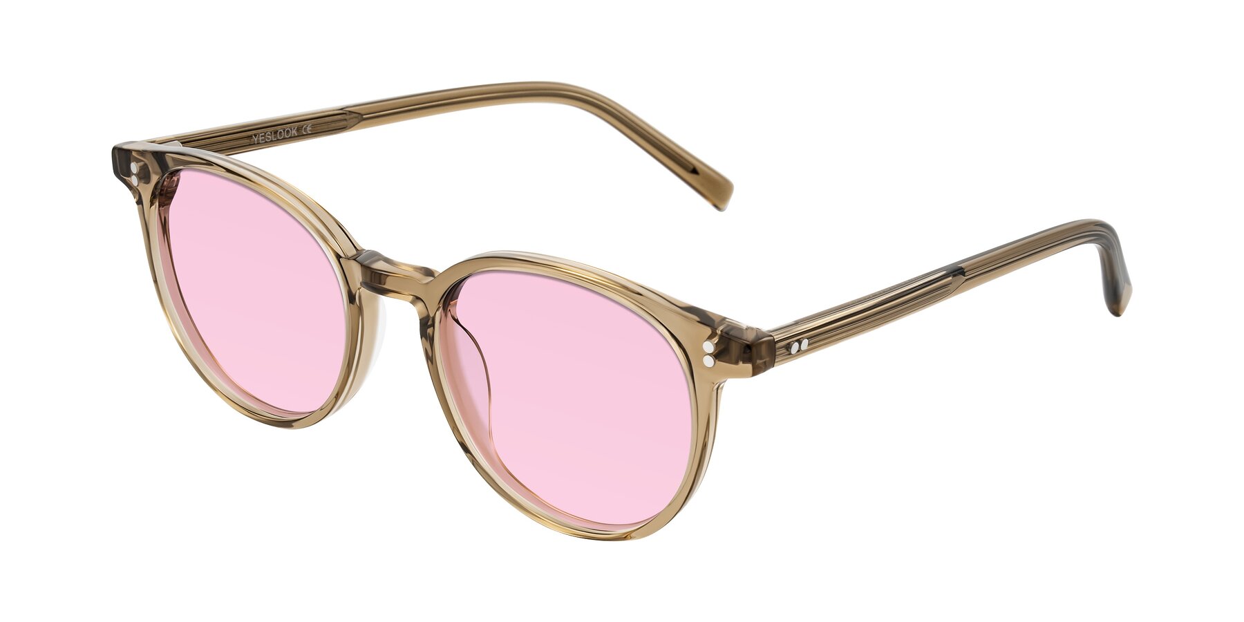 Angle of Haharou in Light Brown with Light Pink Tinted Lenses