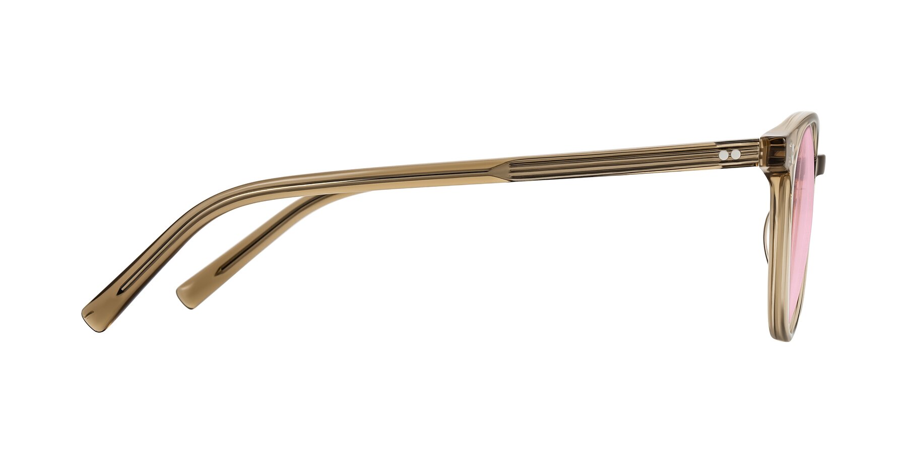 Side of Haharou in Light Brown with Light Pink Tinted Lenses