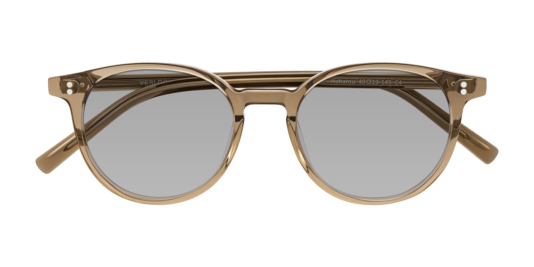 Folded Front of Haharou in Light Brown with Light Gray Tinted Lenses