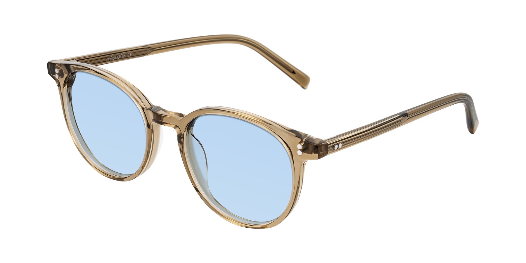 Angle of Haharou in Light Brown with Light Blue Tinted Lenses