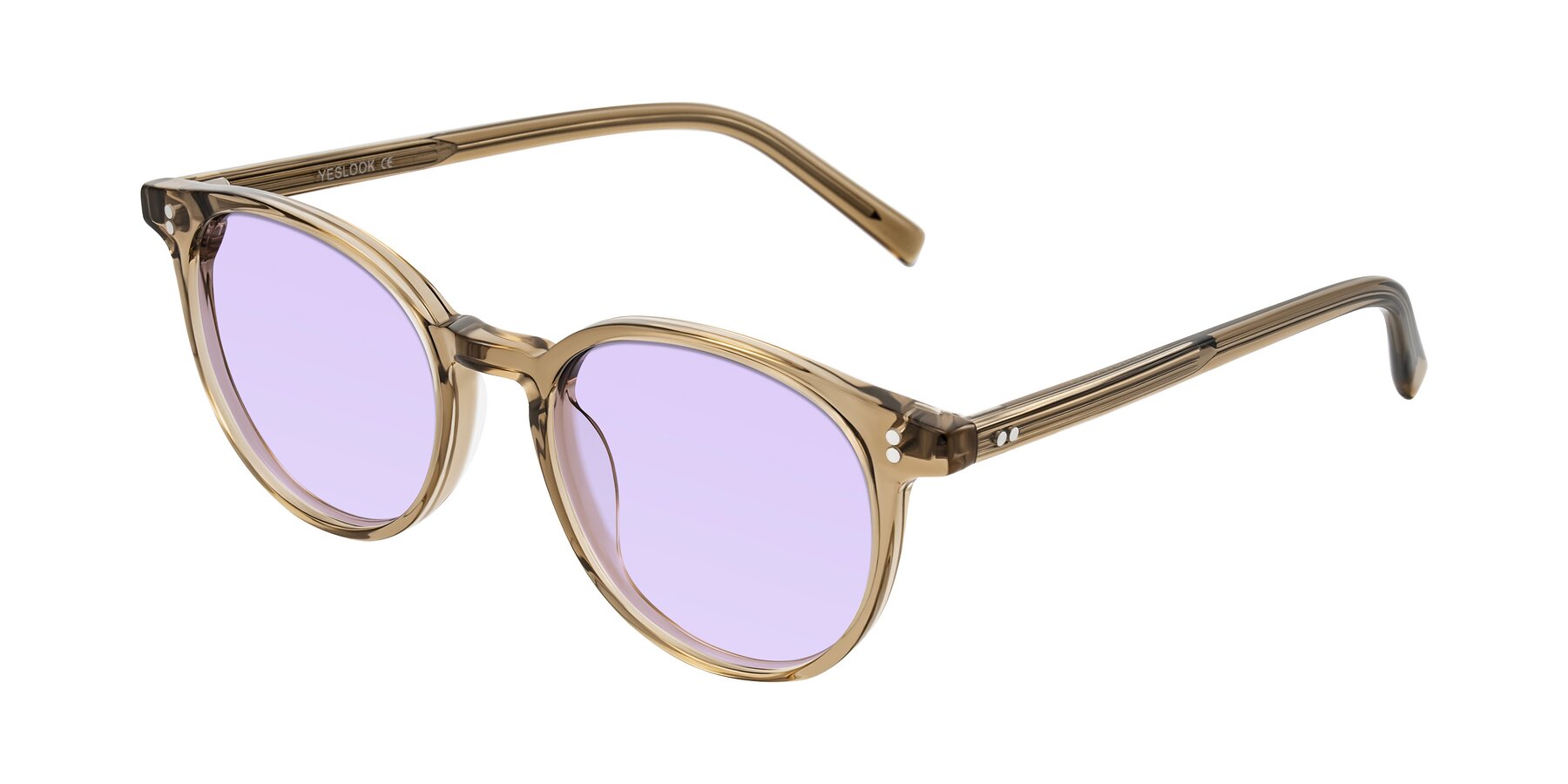 Angle of Haharou in Light Brown with Light Purple Tinted Lenses