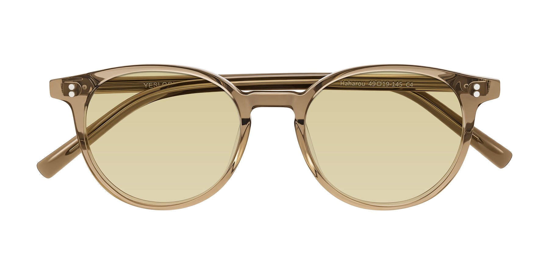 Folded Front of Haharou in Light Brown with Light Champagne Tinted Lenses