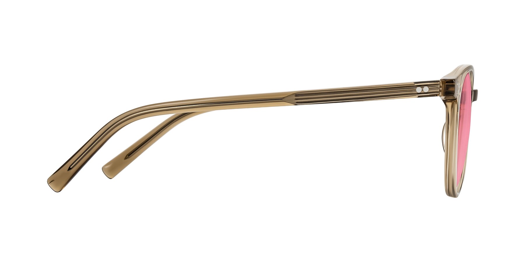 Side of Haharou in Light Brown with Pink Tinted Lenses