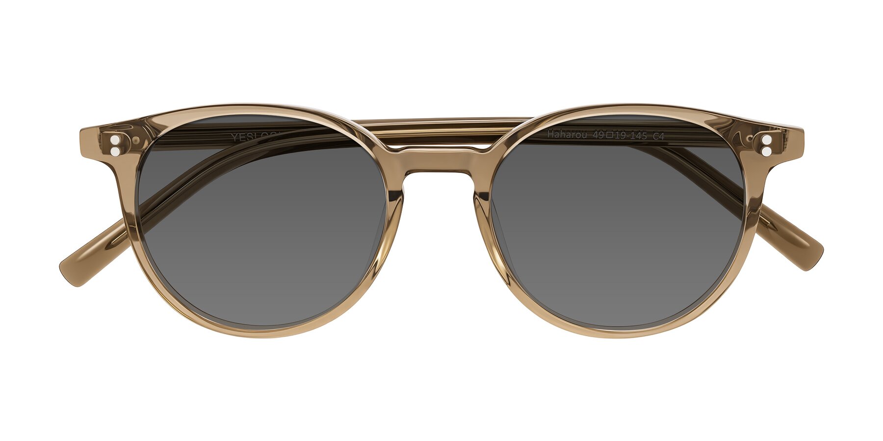 Folded Front of Haharou in Light Brown with Medium Gray Tinted Lenses