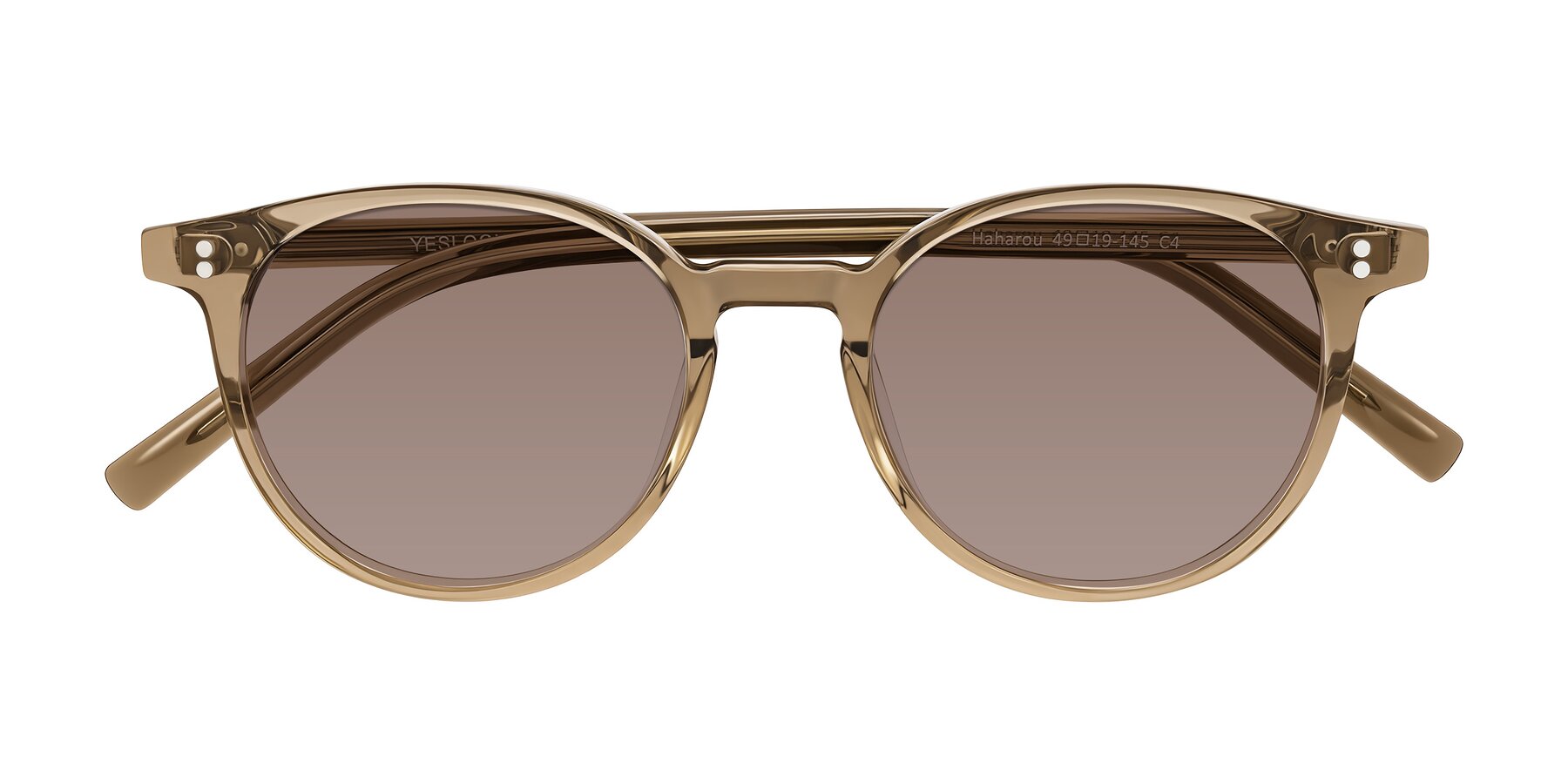 Folded Front of Haharou in Light Brown with Medium Brown Tinted Lenses