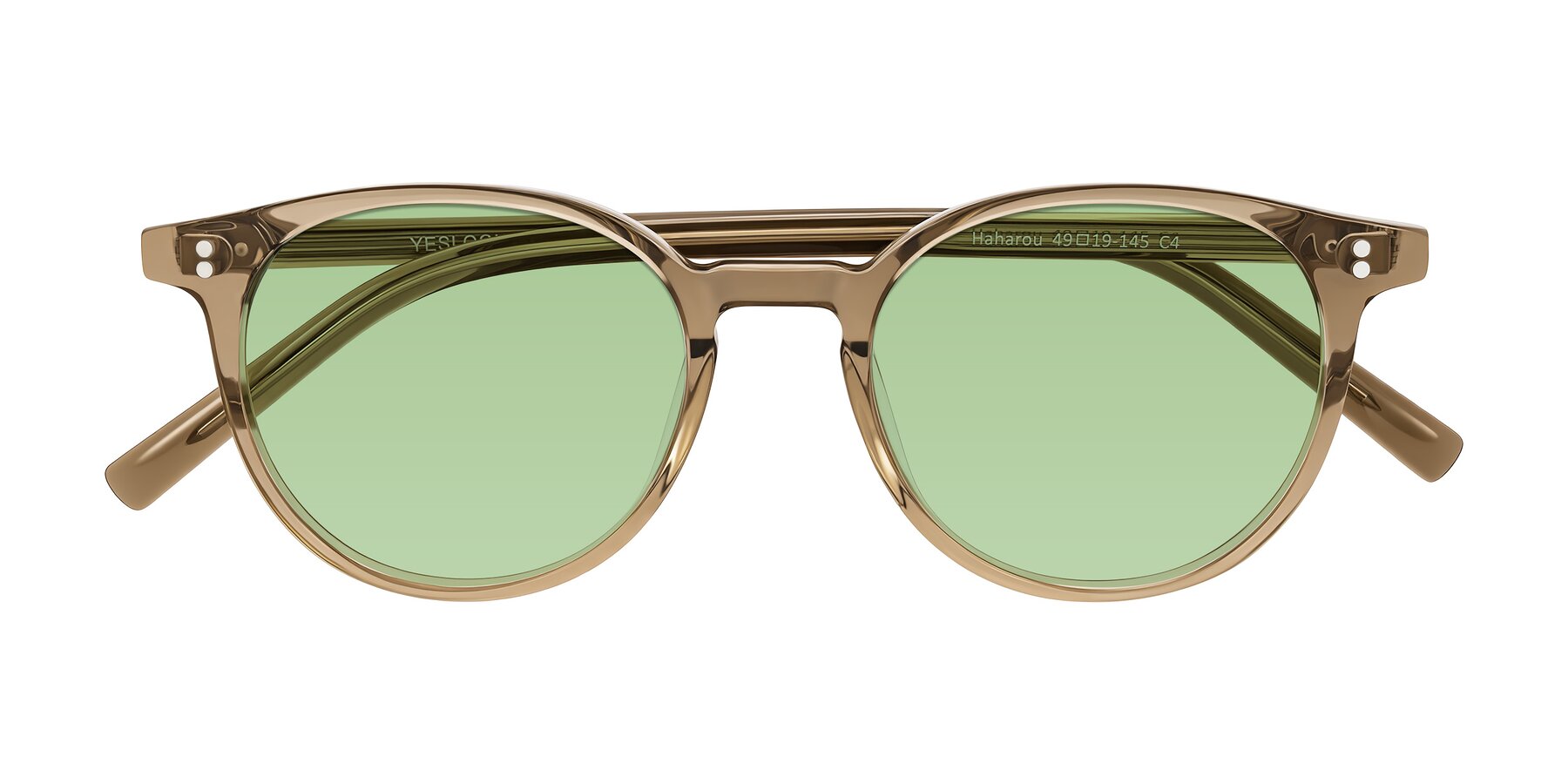 Folded Front of Haharou in Light Brown with Medium Green Tinted Lenses