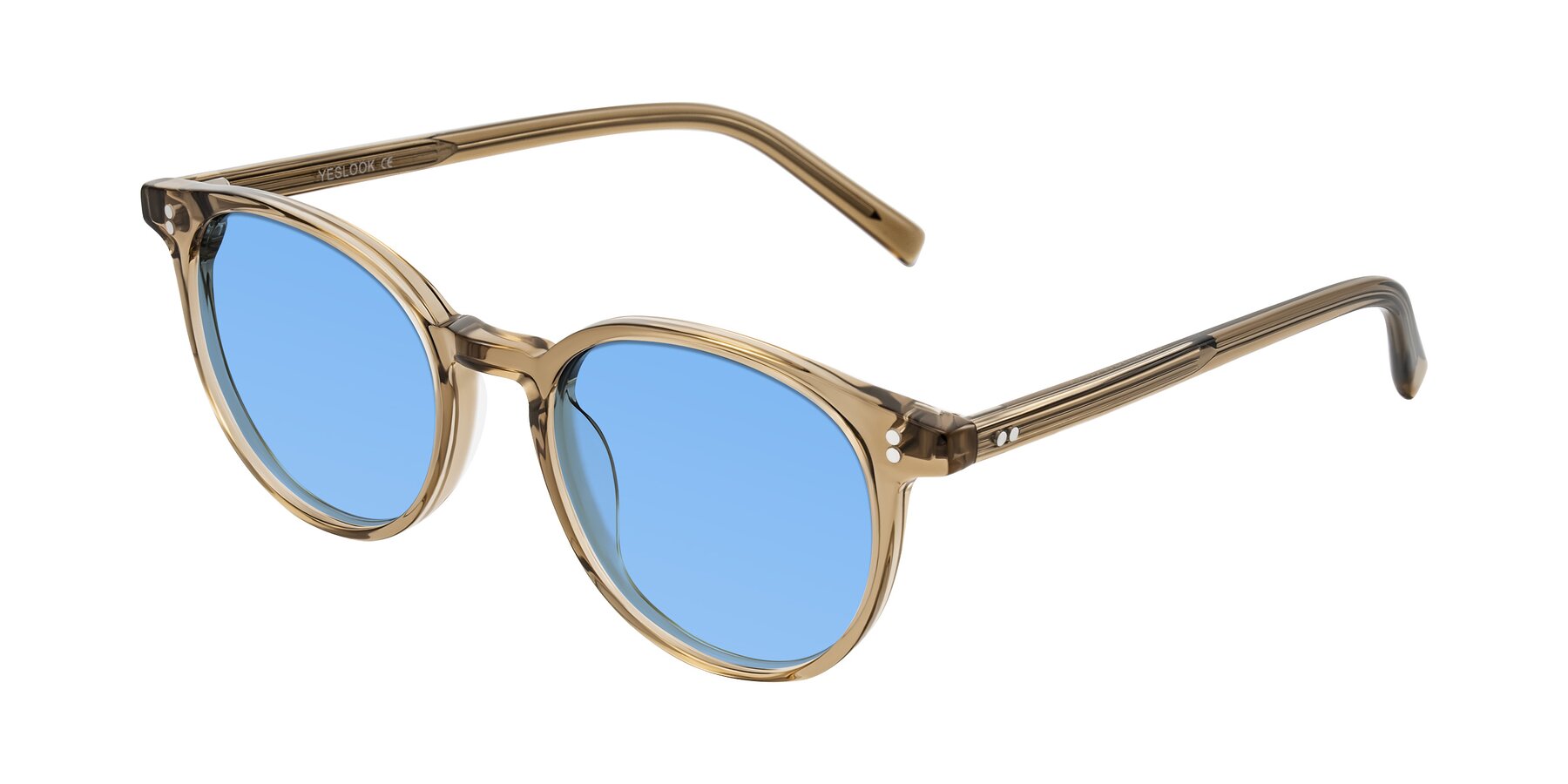 Angle of Haharou in Light Brown with Medium Blue Tinted Lenses