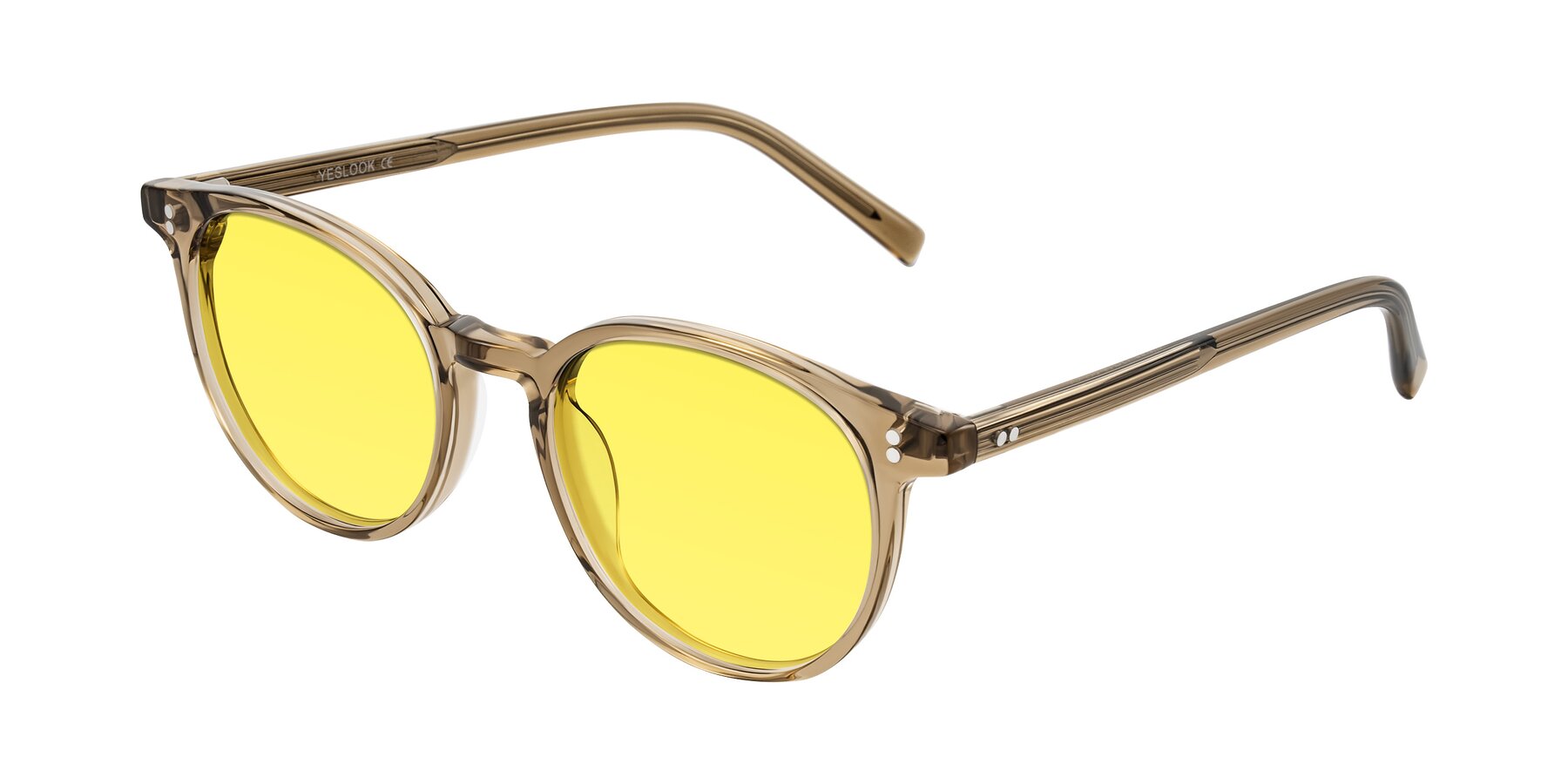 Angle of Haharou in Light Brown with Medium Yellow Tinted Lenses