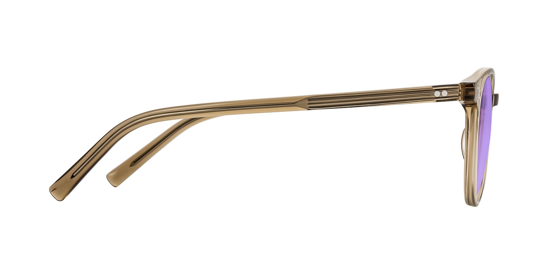 Side of Haharou in Light Brown with Medium Purple Tinted Lenses