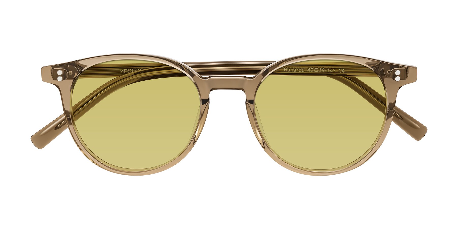 Folded Front of Haharou in Light Brown with Medium Champagne Tinted Lenses