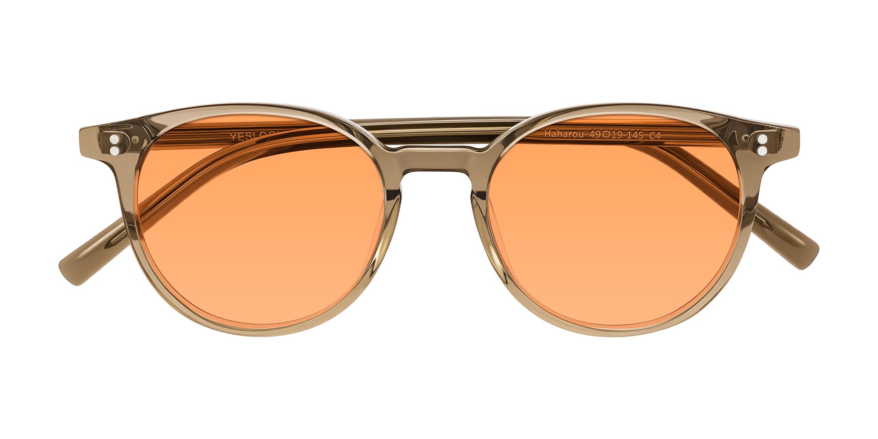Folded Front of Haharou in Light Brown with Medium Orange Tinted Lenses