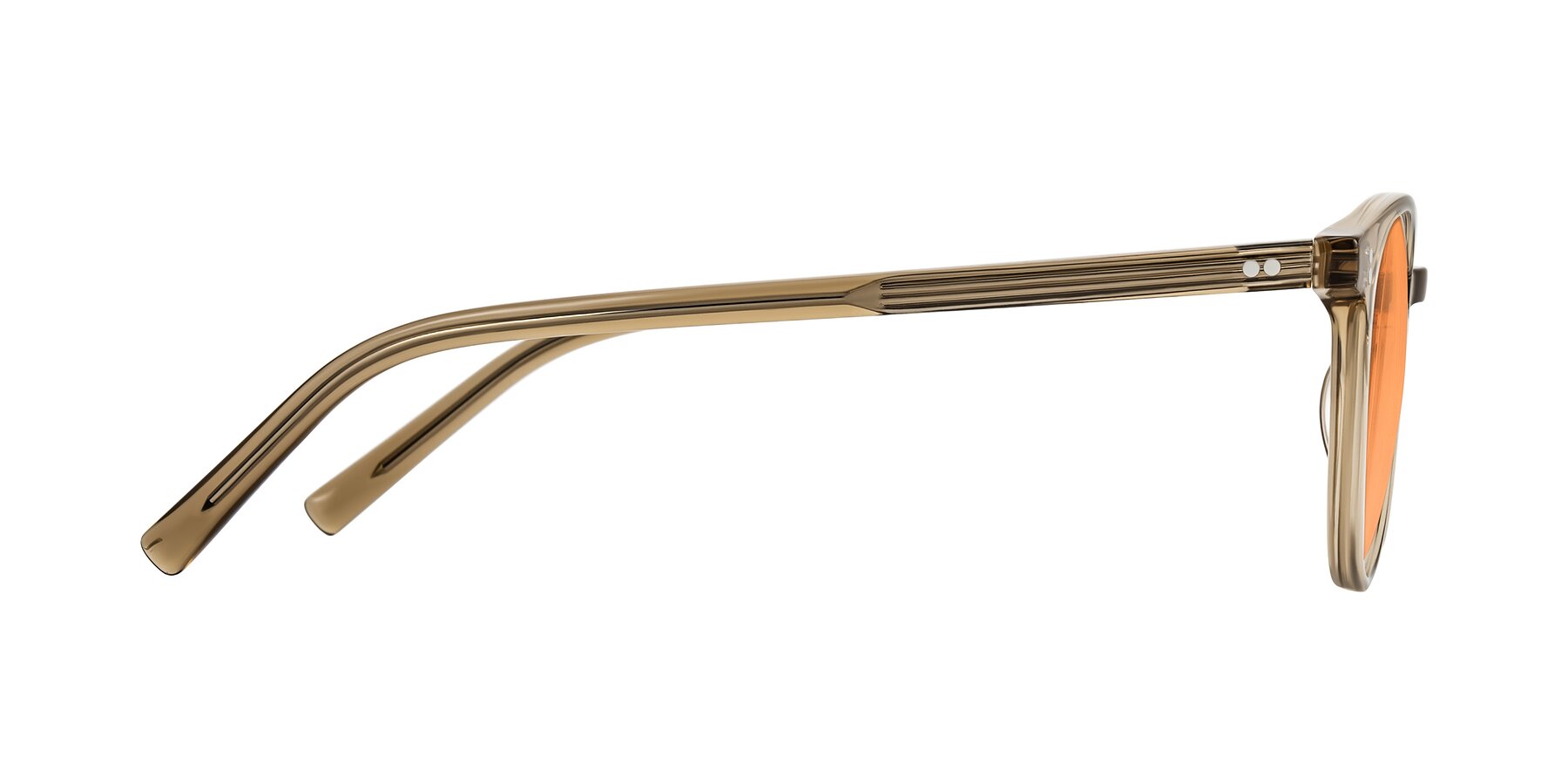 Side of Haharou in Light Brown with Medium Orange Tinted Lenses