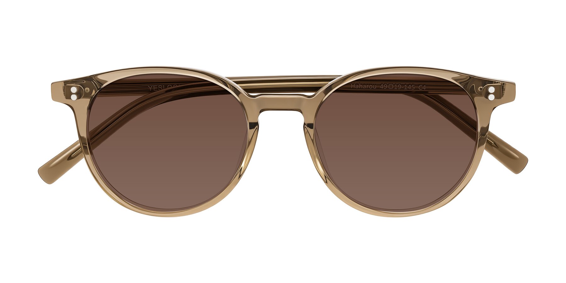Folded Front of Haharou in Light Brown with Brown Tinted Lenses