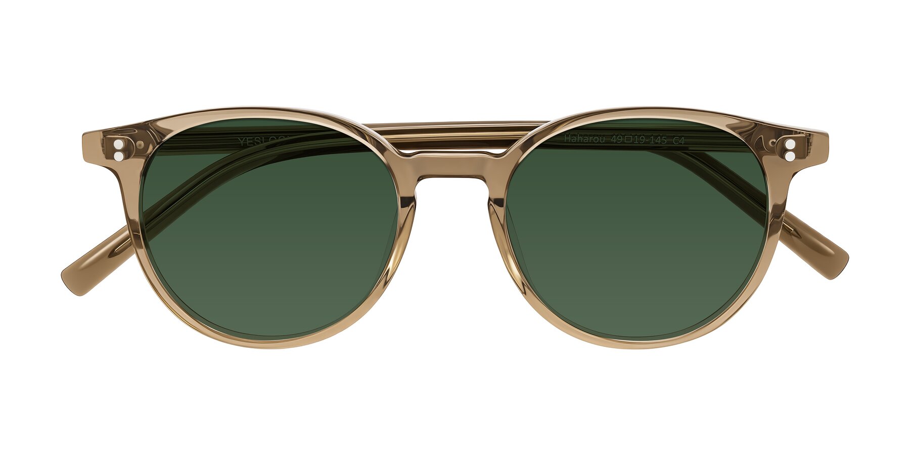 Folded Front of Haharou in Light Brown with Green Tinted Lenses